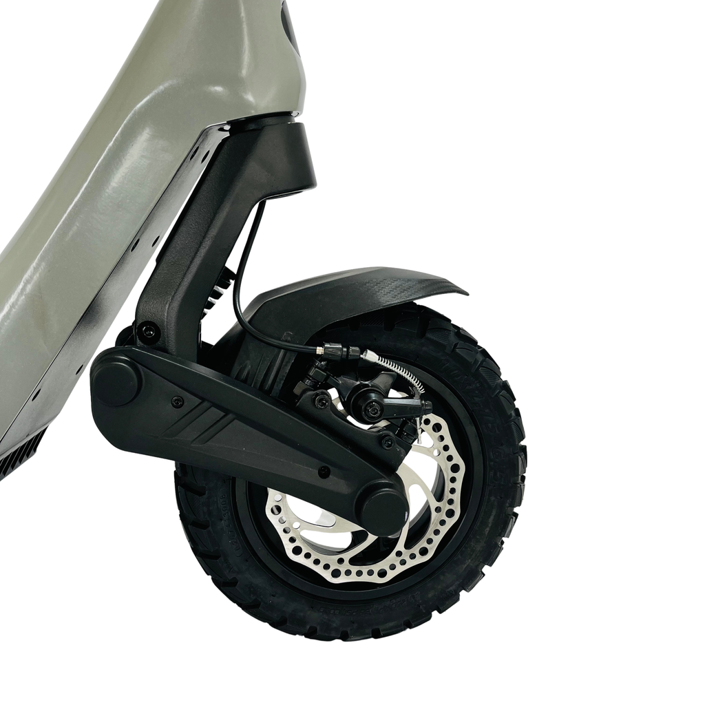 Magnus 500 detalle freno — scooter eléctrico off-road seguro Ecomotion Colombia