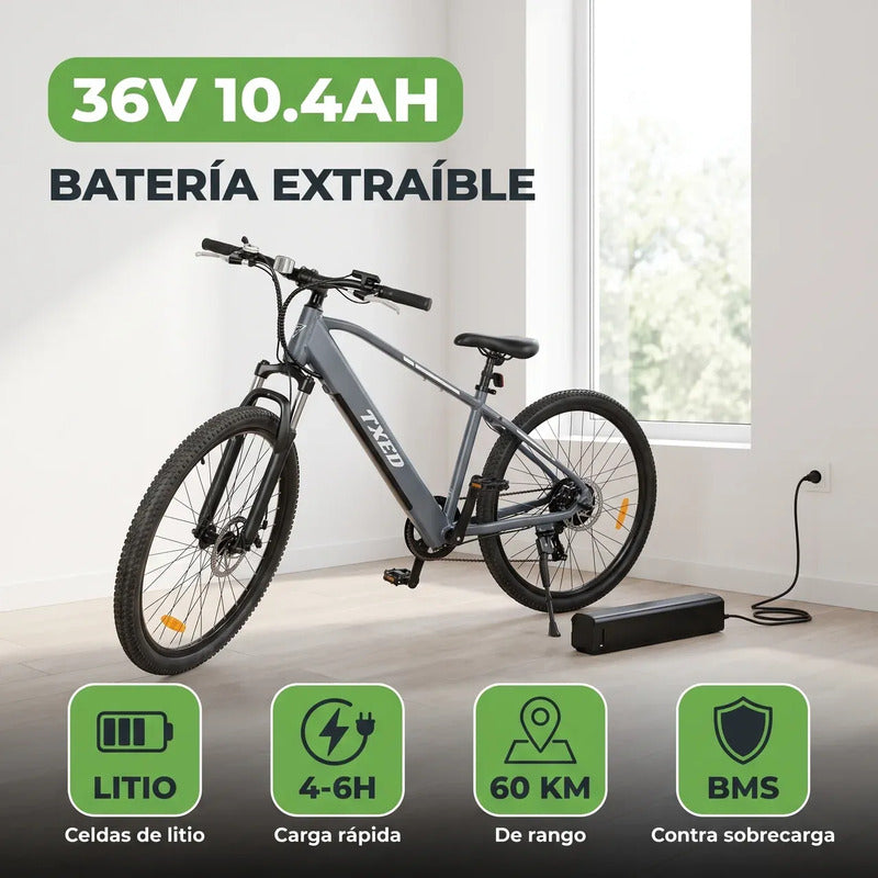 Bicicleta Eléctrica Txed E Going Genius M 350w Pico Gris Oscuro