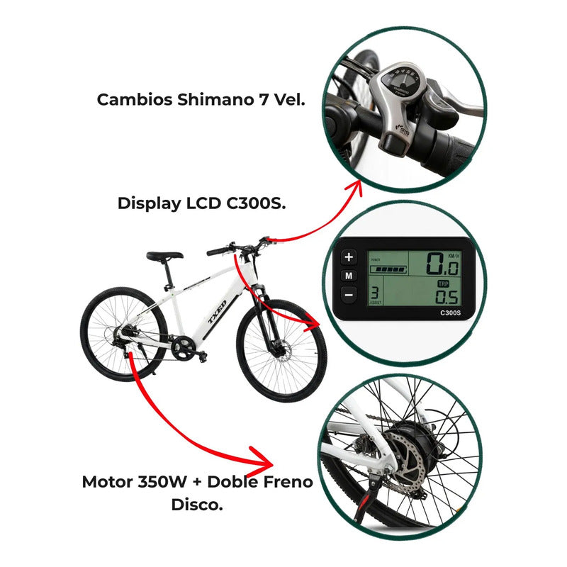 Bicicleta Eléctrica Txed E Going Genius M 350w Pico Blanco