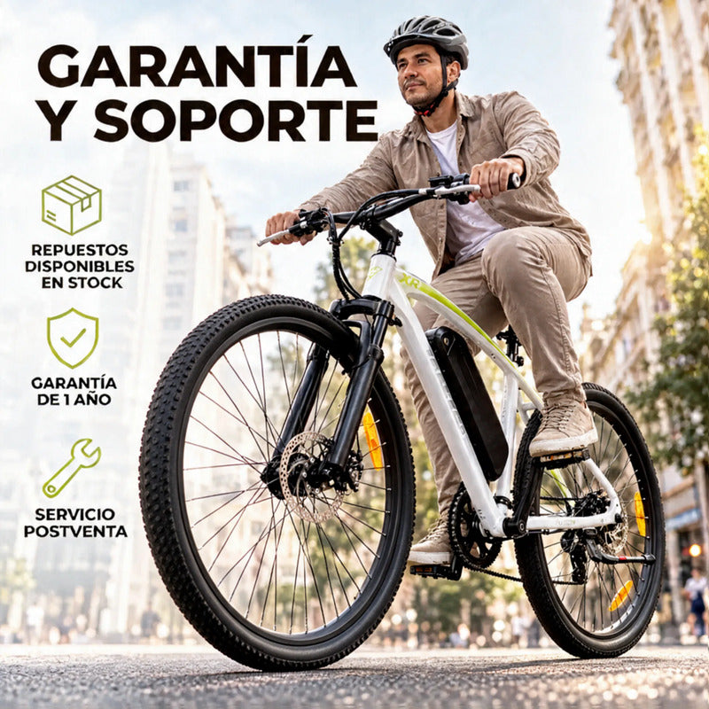 Bicicleta Electrica Mtb Rin 29 Frenos De Disco Suspension Blanco
