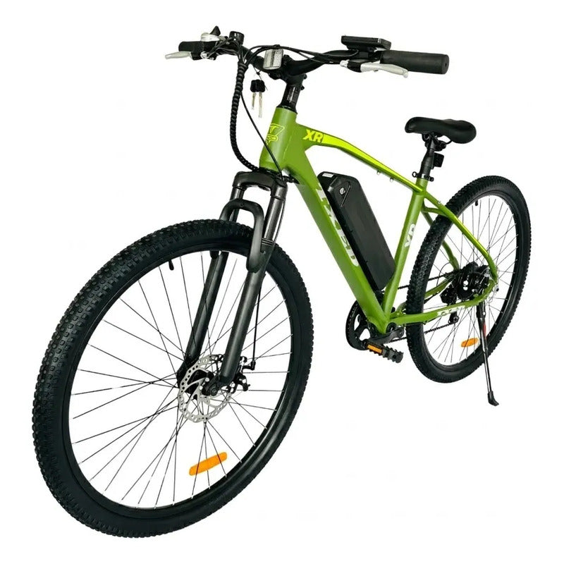 Bicicleta Electrica Mtb Rin 29 Frenos De Disco Suspension Verde Musgo