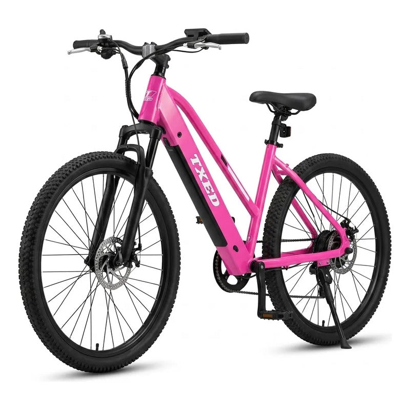Bicicleta Electrica Mujer Aro 29 250w 36v Frenos Disco Rosa