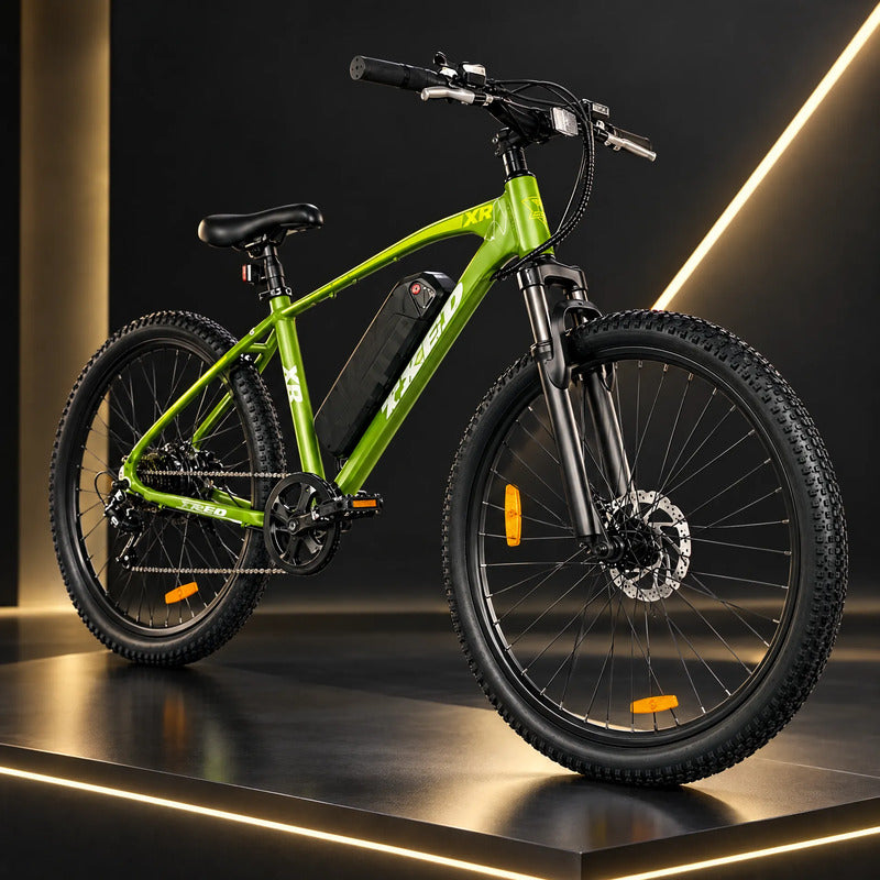 Bicicleta Electrica Mtb Rin 29 Frenos De Disco Suspension Verde Musgo