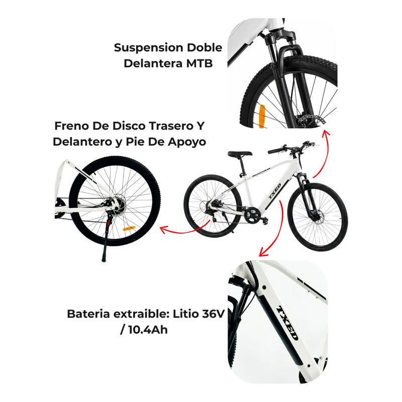 Bicicleta Eléctrica Txed E Going Genius M 350w Pico Blanco