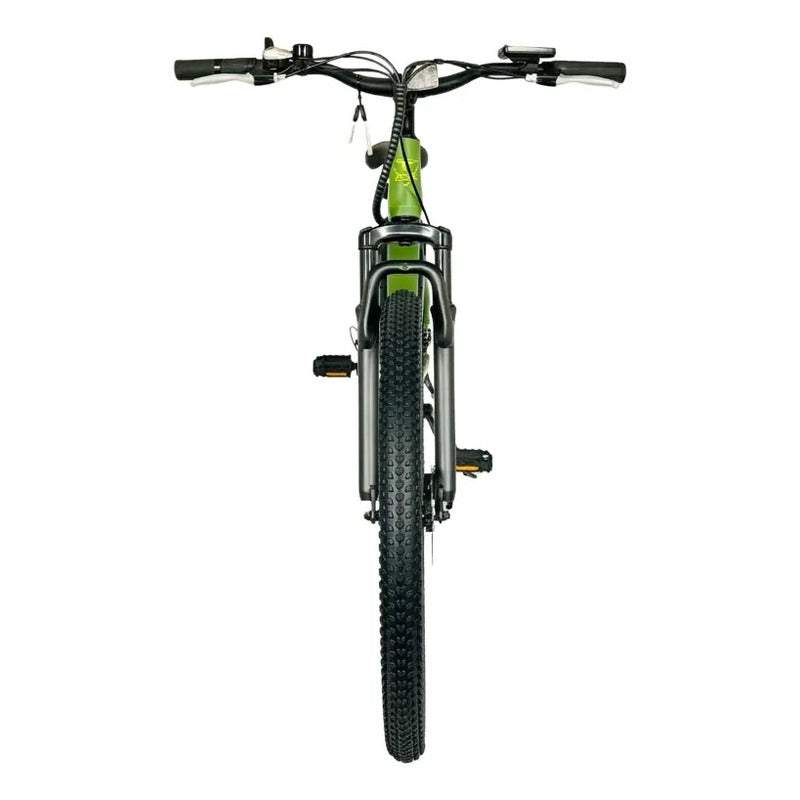 Bicicleta Electrica Mtb Rin 29 Frenos De Disco Suspension Verde Musgo
