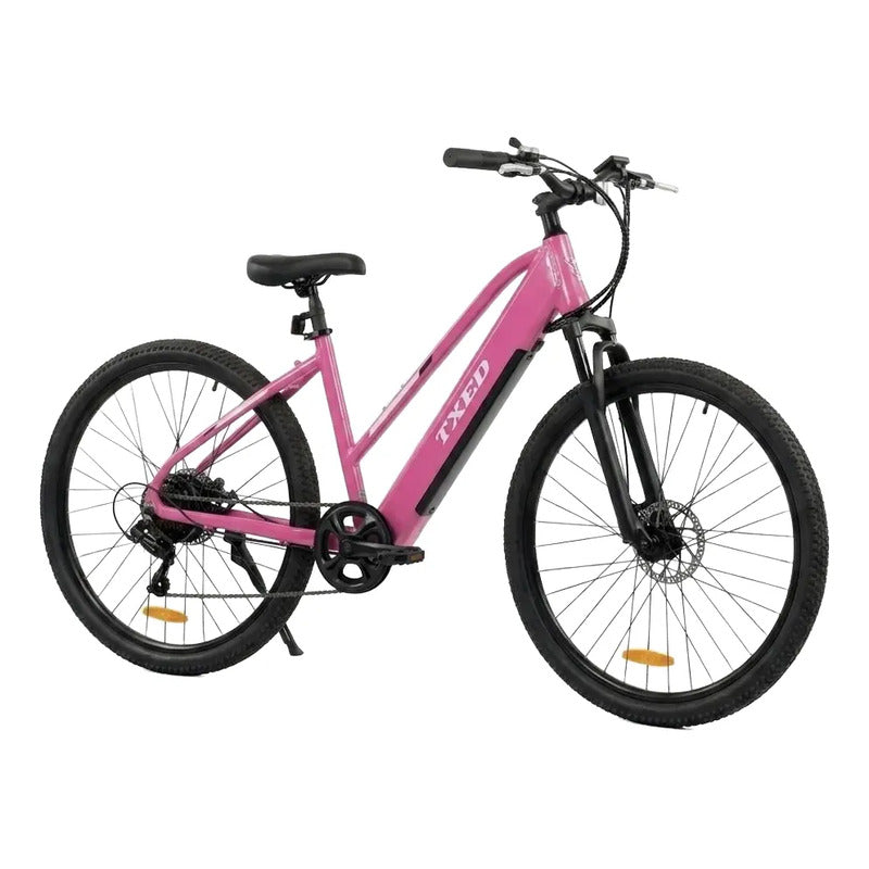 Bicicleta Electrica Mujer Aro 29 250w 36v Frenos Disco Rosa