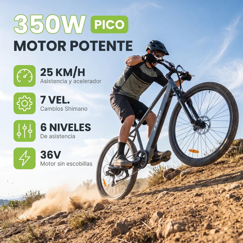 Bicicleta Eléctrica Txed E Going Genius M 350w Pico Gris Oscuro