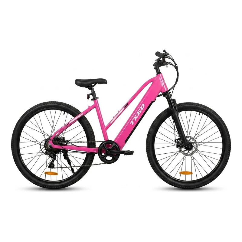 Bicicleta Electrica Mujer Aro 29 250w 36v Frenos Disco Rosa