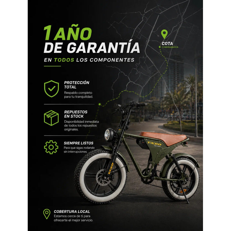 Bicicleta Electrica Tipo Moto Fat Bike 500w 48v 2 Puestos Negro