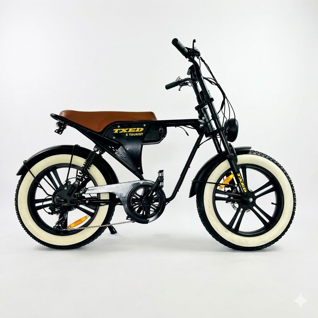 Fat bike eléctrica E Times Tourists color negro — motor 500W 48V Ecomotion Colombia